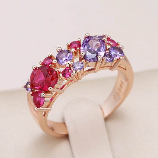  Purple Natural Zircon Ring 